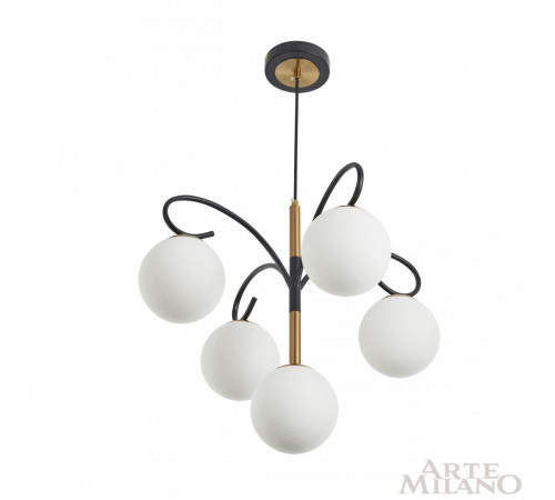 Подвесная люстра Arte Milano Neapolis 273808/4+1 BK/GD Подвесная люстра Arte Milano Neapolis 273808/4+1 BK/GD