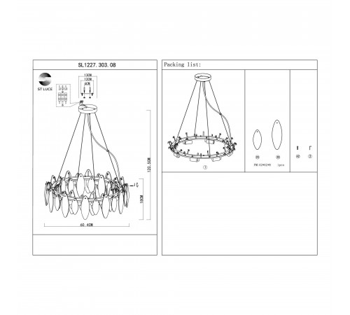 Подвесная люстра ST Luce Ancona SL1227.303.08 Подвесная люстра ST Luce Ancona SL1227.303.08