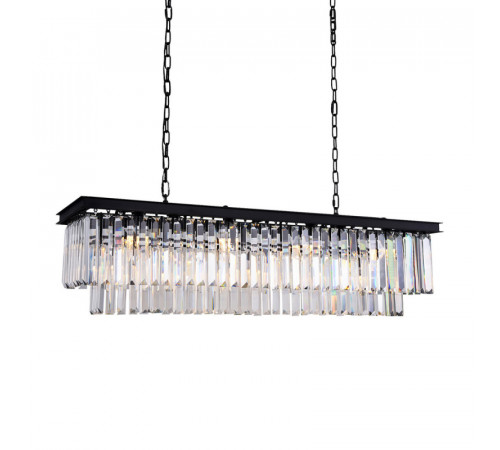 Подвесная люстра Delight Collection 1920s Odeon KR0387P-10C/P black/clear Подвесная люстра Delight Collection 1920s Odeon KR0387P-10C/P black/clear