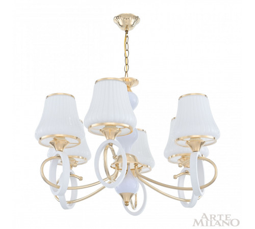 Подвесная люстра Arte Milano Florentia-2387 302387/6 Wh/Gd Подвесная люстра Arte Milano Florentia-2387 302387/6 Wh/Gd