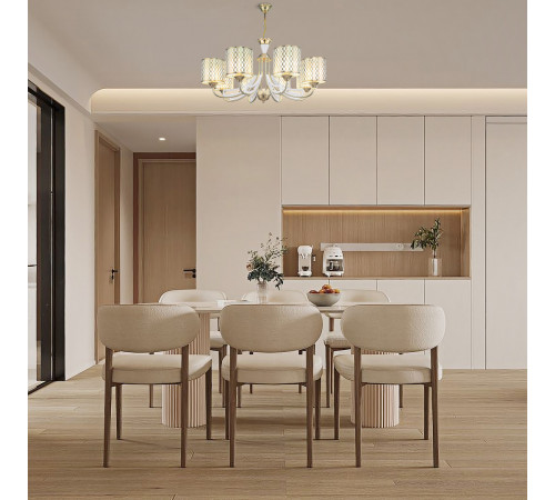 Подвесная люстра Arte Milano Florentia-3387 303387/8 Wh/Gd Подвесная люстра Arte Milano Florentia-3387 303387/8 Wh/Gd