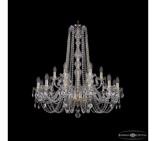 Подвесная люстра Bohemia Ivele Crystal 1402/12+6/300/h-90 G