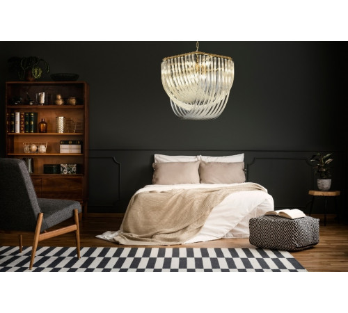Подвесная люстра Lumina Deco Weddini LDP 6001-600 GD+CL Подвесная люстра Lumina Deco Weddini LDP 6001-600 GD+CL