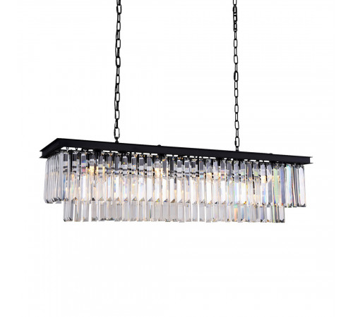 Подвесная люстра Delight Collection 1920s Odeon KR0387P-10C/P black/frost Подвесная люстра Delight Collection 1920s Odeon KR0387P-10C/P black/frost