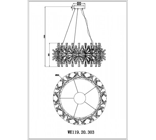 Подвесная люстра Wertmark Floriane WE119.20.303 Подвесная люстра Wertmark Floriane WE119.20.303