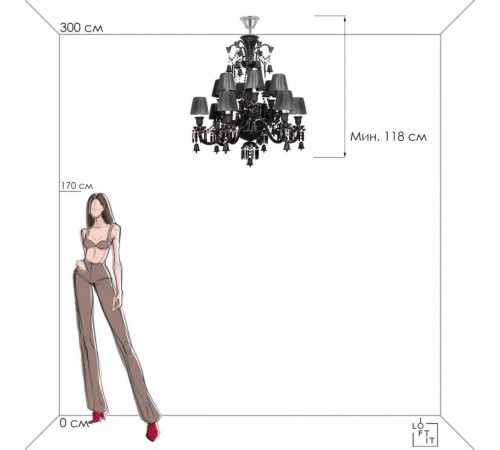 Подвесная люстра Loft IT Zenith 10210/12 Black Подвесная люстра Loft IT Zenith 10210/12 Black