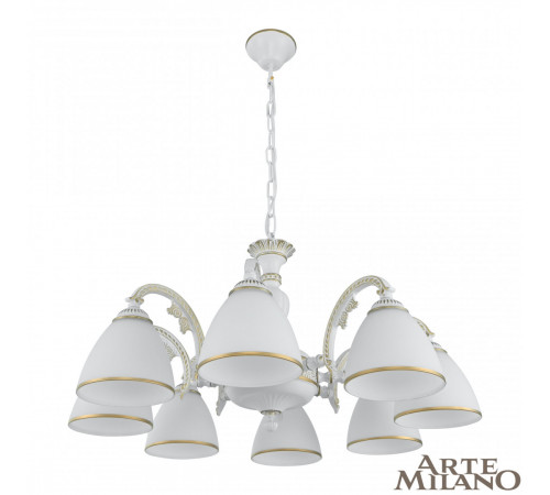 Подвесная люстра Arte Milano 340837/8 WT+G Подвесная люстра Arte Milano 340837/8 WT+G