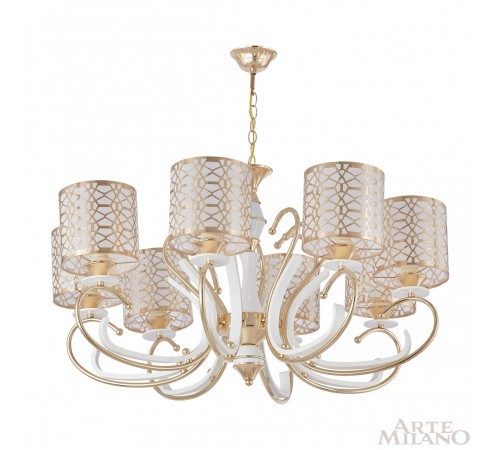 Подвесная люстра Arte Milano Florentia-1237 301237/8 Wh/Gd Подвесная люстра Arte Milano Florentia-1237 301237/8 Wh/Gd