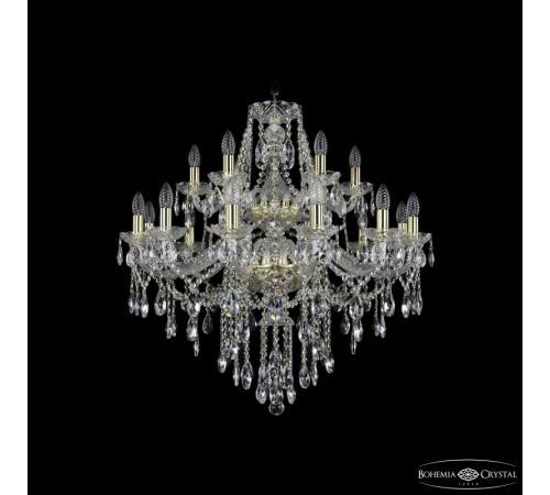 Подвесная люстра Bohemia Ivele Crystal 1415/12+6/300/2d G Подвесная люстра Bohemia Ivele Crystal 1415/12+6/300/2d G