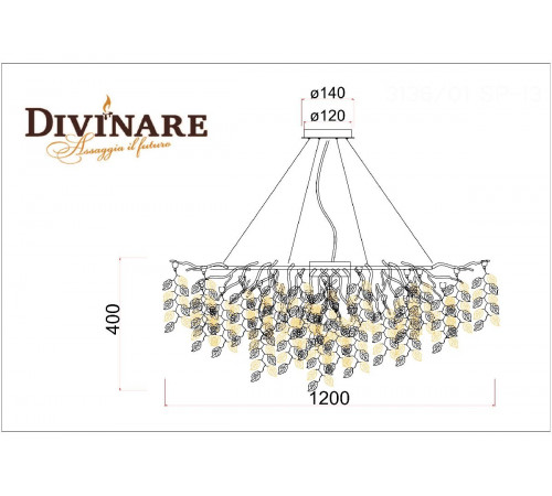 Подвесная люстра Divinare Salice 3136/01 SP-13