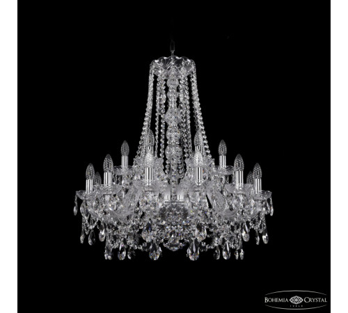 Подвесная люстра Bohemia Ivele Crystal 1411/12+6/240/h-80 Ni Подвесная люстра Bohemia Ivele Crystal 1411/12+6/240/h-80 Ni