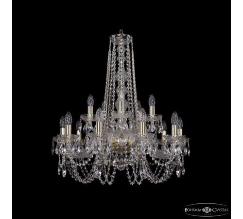 Подвесная люстра Bohemia Ivele Crystal 1402/10+5/240/h-75 G Подвесная люстра Bohemia Ivele Crystal 1402/10+5/240/h-75 G