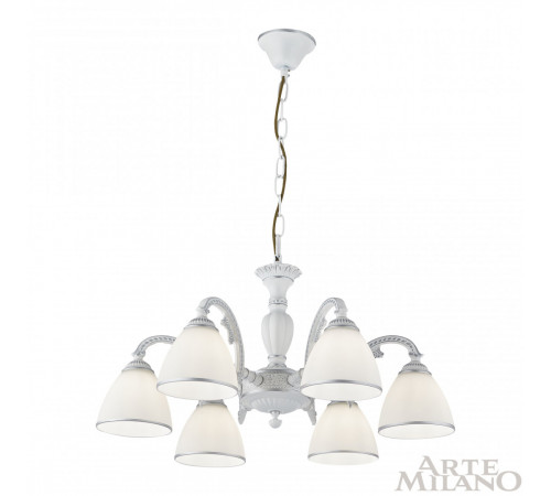 Подвесная люстра Arte Milano 340837/6 WT+SL Подвесная люстра Arte Milano 340837/6 WT+SL