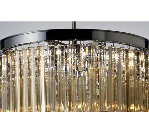 Подвесная люстра Delight Collection 1920s Odeon KR0387P-10B chrome/amber Подвесная люстра Delight Collection 1920s Odeon KR0387P-10B chrome/amber