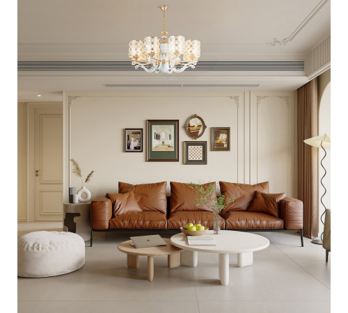 Подвесная люстра Arte Milano Florentia-3097 303097/8 Wh/Gd Подвесная люстра Arte Milano Florentia-3097 303097/8 Wh/Gd