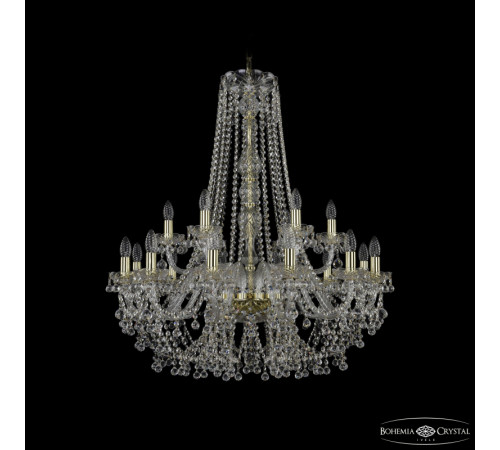 Подвесная люстра Bohemia Ivele Crystal 1409/12+6/300/h-95 G Подвесная люстра Bohemia Ivele Crystal 1409/12+6/300/h-95 G