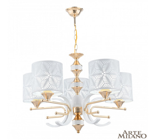 Подвесная люстра Arte Milano Florentia-2097 302097/5 Wh/Gd Подвесная люстра Arte Milano Florentia-2097 302097/5 Wh/Gd
