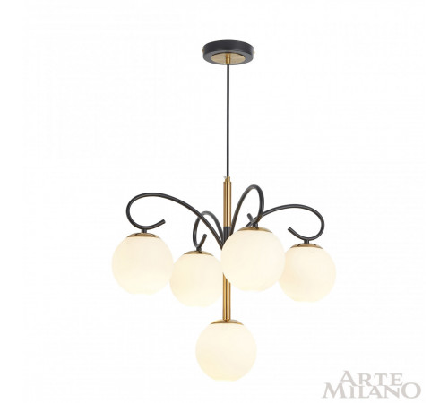 Подвесная люстра Arte Milano Neapolis 273808/4+1 BK/GD Подвесная люстра Arte Milano Neapolis 273808/4+1 BK/GD