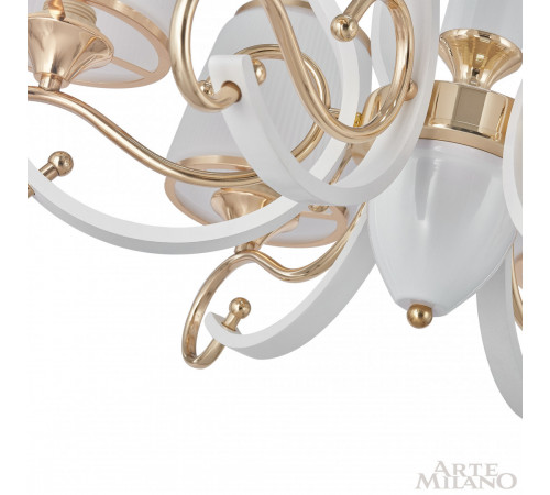 Подвесная люстра Arte Milano Florentia-3857 303857/6 Wh/Gd Подвесная люстра Arte Milano Florentia-3857 303857/6 Wh/Gd