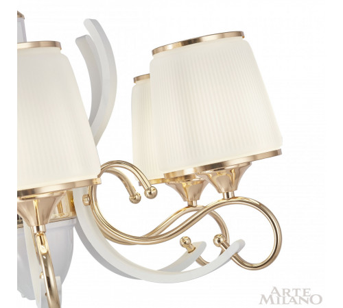Подвесная люстра Arte Milano Florentia-3857 303857/5 Wh/Gd Подвесная люстра Arte Milano Florentia-3857 303857/5 Wh/Gd