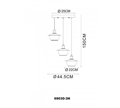 Подвесная люстра Globo Nevis 69030-3H