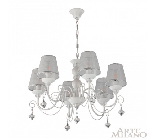 Подвесная люстра Arte Milano 347620/6 WT+SL Подвесная люстра Arte Milano 347620/6 WT+SL