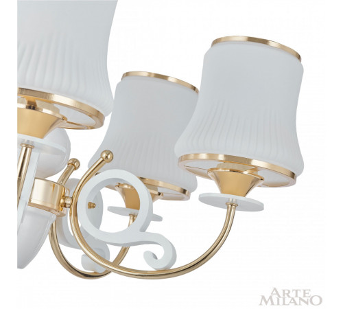 Подвесная люстра Arte Milano Florentia-1097 301097/8 Wh/Gd Подвесная люстра Arte Milano Florentia-1097 301097/8 Wh/Gd