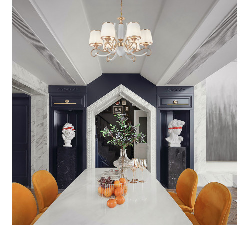 Подвесная люстра Arte Milano Florentia-3857 303857/6 Wh/Gd Подвесная люстра Arte Milano Florentia-3857 303857/6 Wh/Gd
