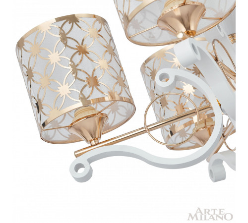 Подвесная люстра Arte Milano Florentia-3097 303097/8 Wh/Gd Подвесная люстра Arte Milano Florentia-3097 303097/8 Wh/Gd