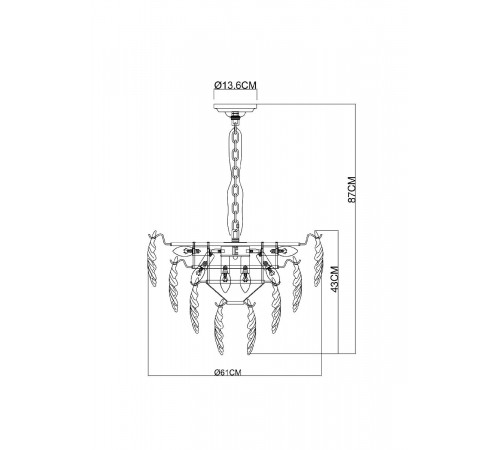 Подвесная люстра Arte Lamp Lilly A4070LM-9GO Подвесная люстра Arte Lamp Lilly A4070LM-9GO