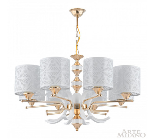 Подвесная люстра Arte Milano Florentia-2097 302097/8 Wh/Gd Подвесная люстра Arte Milano Florentia-2097 302097/8 Wh/Gd