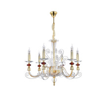Подвесная люстра Crystal lux CATARINA SP6 V2 GOLD/TRANSPARENT-COGNAC