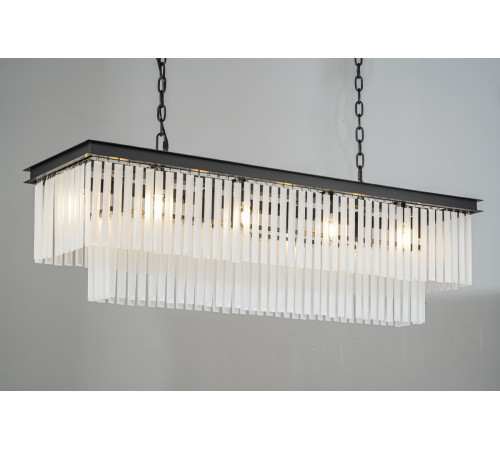 Подвесная люстра Delight Collection 1920s Odeon KR0387P-10C/P black/frost Подвесная люстра Delight Collection 1920s Odeon KR0387P-10C/P black/frost
