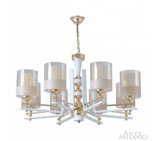 Подвесная люстра Arte Milano Florentia-6087 306087/8 Wh/Gd Подвесная люстра Arte Milano Florentia-6087 306087/8 Wh/Gd
