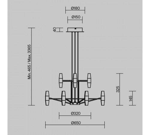 Подвесная люстра Maytoni Arana MOD401PL-L72BS3K Подвесная люстра Maytoni Arana MOD401PL-L72BS3K