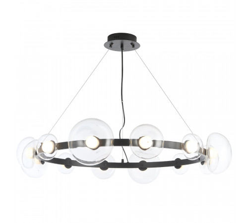 Подвесная люстра Crystal Lux BOSQUE SP12 BLACK/TRANSPARENT Подвесная люстра Crystal Lux BOSQUE SP12 BLACK/TRANSPARENT