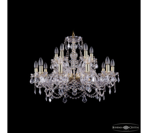 Подвесная люстра Bohemia Ivele Crystal 1411/10+5/240 G Leafs Подвесная люстра Bohemia Ivele Crystal 1411/10+5/240 G Leafs