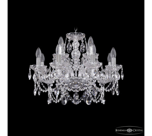 Подвесная люстра Bohemia Ivele Crystal 1411/8+4/195 Ni Подвесная люстра Bohemia Ivele Crystal 1411/8+4/195 Ni