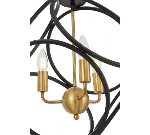 Подвесная люстра Lumina Deco Casai LDP 1243-3 BK+MD Подвесная люстра Lumina Deco Casai LDP 1243-3 BK+MD