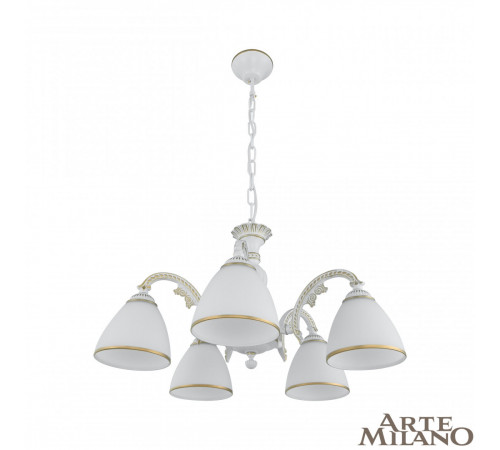 Подвесная люстра Arte Milano 340837/5 WT+G Подвесная люстра Arte Milano 340837/5 WT+G