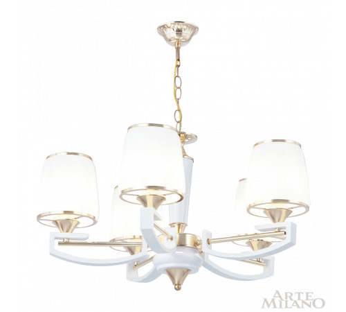 Подвесная люстра Arte Milano Florentia-2457 302457/5 Wh/Gd Подвесная люстра Arte Milano Florentia-2457 302457/5 Wh/Gd