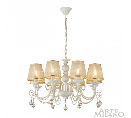 Подвесная люстра Arte Milano 347620/8 WT+G Подвесная люстра Arte Milano 347620/8 WT+G
