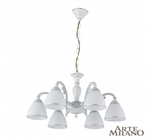 Подвесная люстра Arte Milano 340837/6 WT+SL Подвесная люстра Arte Milano 340837/6 WT+SL