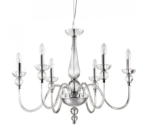 Подвесная люстра Ideal Lux Doge SP6 Trasparente 044422 Подвесная люстра Ideal Lux Doge SP6 Trasparente 044422