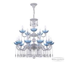 Подвесная люстра Bohemia Ivele Crystal AL78101/10+5/250/2D A WMN P Aquamarine/M-1H