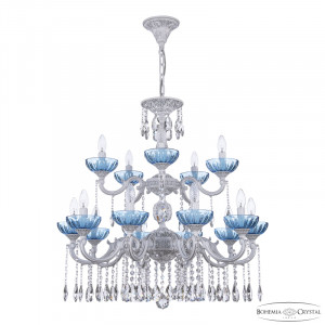 Подвесная люстра Bohemia Ivele Crystal AL78101/10+5/250/2D A WMN P Aquamarine/M-1H