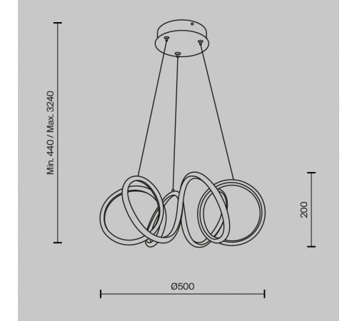 Подвесная люстра Maytoni Curve MOD241PL-L60BSK