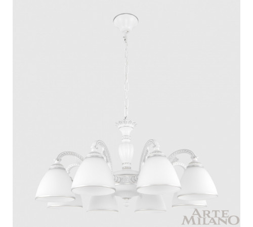Подвесная люстра Arte Milano 340837/8 WT+SL Подвесная люстра Arte Milano 340837/8 WT+SL