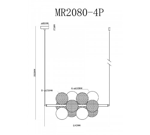 Подвесная люстра Myfar Michelle MR2080-4P Подвесная люстра Myfar Michelle MR2080-4P