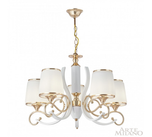 Подвесная люстра Arte Milano Florentia-3857 303857/5 Wh/Gd Подвесная люстра Arte Milano Florentia-3857 303857/5 Wh/Gd